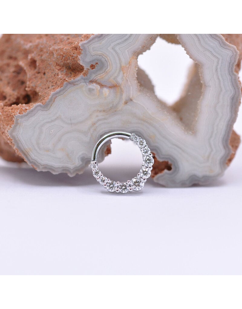 BVLA Graduating Gem Oaktier 16g 5/16" Clicker 14k White Gold Diamond