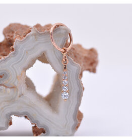 BVLA Grad 5 16g Charm CZ 14k Rose Gold With Extra Jump Ring