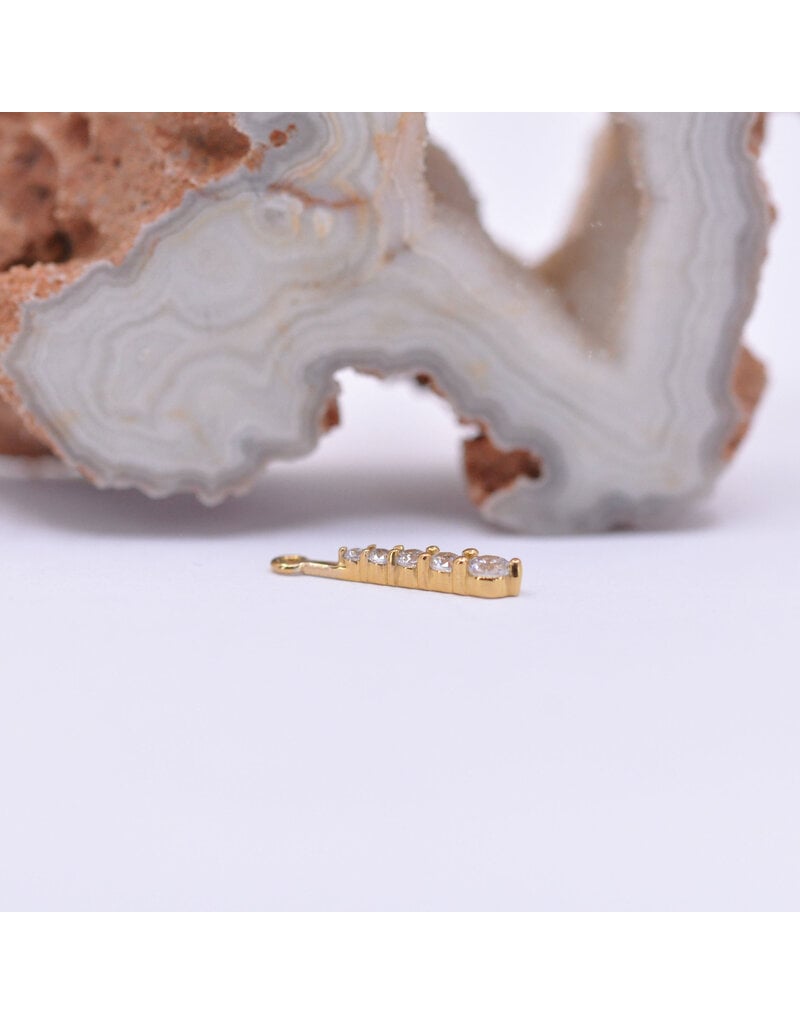 BVLA Grad 5 16g Charm CZ 14k Yellow Gold
