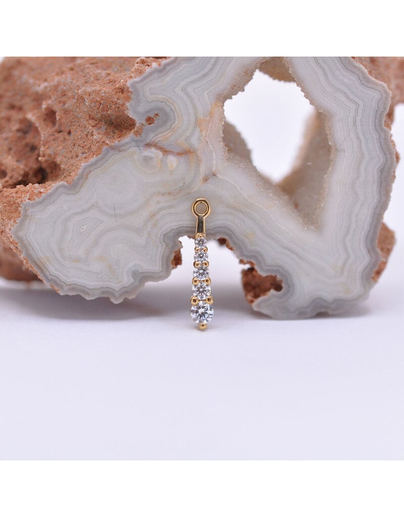 BVLA Grad 5 16g Charm CZ 14k Yellow Gold