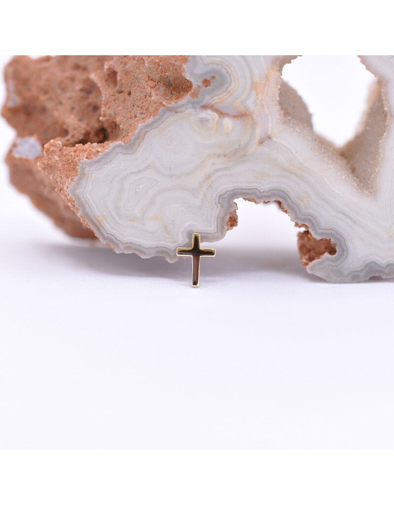 BVLA Cross Threadless End 14k