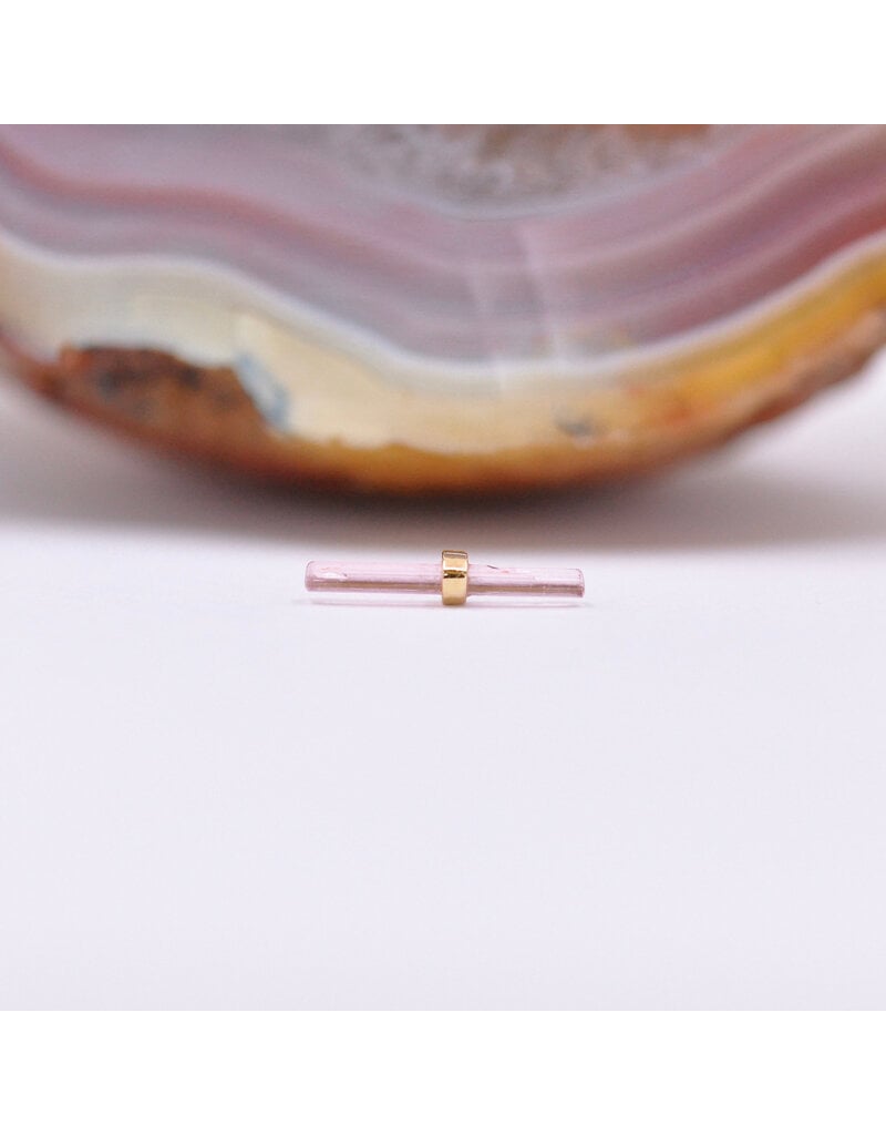 Quetzalli Bound By Love (Large) Threadless End 14k Gold Yellow Pink Tourmaline