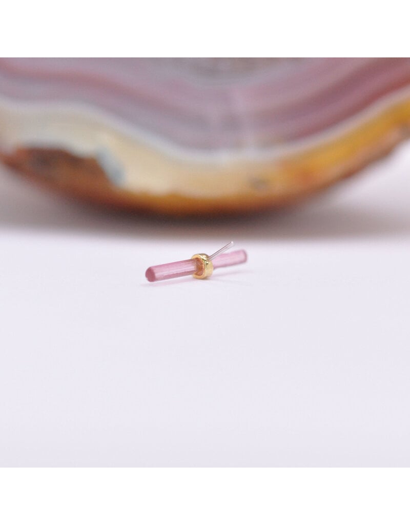 Quetzalli Bound By Love (Large) Threadless End 14k Gold Yellow Pink Tourmaline