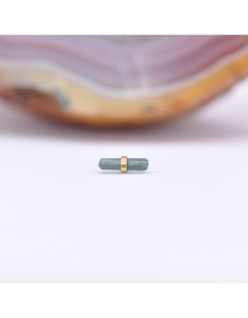 Quetzalli Bound By Love (Medium) Threadless End 14k Gold Yellow Green Tourmaline