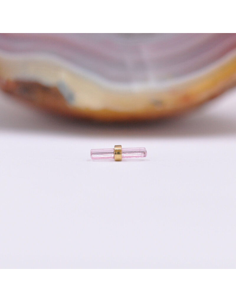 Quetzalli Bound By Love (Medium) Threadless End 14k Gold Yellow Pink Tourmaline