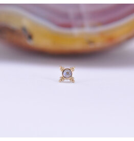 BVLA 5mm Mini Kandy Threadless End 14k Yellow Gold Rainbow Moonstone