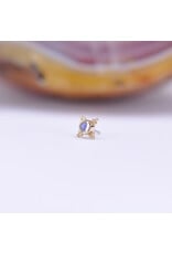 BVLA 5mm Mini Kandy Threadless End 14k Yellow Gold Rainbow Moonstone