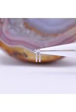 BVLA Tinsel 2.5mm Cabochon Prong 16g Threaded End 14k White Gold Rose Cut Lavender Chalcedony and Sandblasted Cylinders