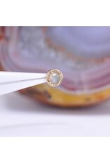 BVLA Millgrain Prong 6mm Threadless End 14k Yellow Gold 4mm Rose Cut Labradorite