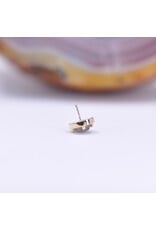BVLA Millgrain Prong 6mm Threadless End 14k Yellow Gold 4mm Rose Cut Labradorite