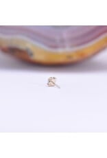BVLA 3mm Cabochon Prong Threadless End 14k Yellow Gold Rose Cut Labradorite