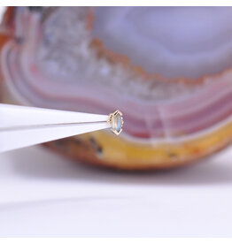 BVLA V Prong Marquise Cabochon Threadless End 14k Yellow Gold Rose Cut Labradorite 4x2mm
