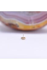 BVLA Tiniest Rose Threadless End 14k Yellow Gold Diamond and Faceted Rainbow Moonstone