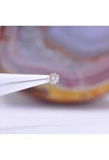BVLA Tiniest Rose Threadless End 14k Yellow Gold Diamond and Faceted Rainbow Moonstone