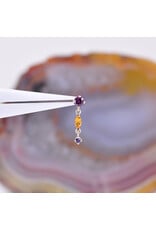 BVLA Wintermoon 3 16g Threaded End 14k Yellow Gold Rhodolite(3mm), Citrine(4x2mm), and Amethyst(1.5mm)