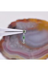 BVLA Wintermoon 3 16g Threaded End 14k White Gold Ice Green Diamond(3mm), Tsavorite(4x2mm), and Ice Green Diamond(1.5mm)