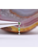 BVLA Wintermoon 3 16g Threaded End 14k White Gold Ice Green Diamond(3mm), Tsavorite(4x2mm), and Ice Green Diamond(1.5mm)
