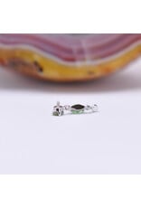 BVLA Wintermoon 3 16g Threaded End 14k White Gold Ice Green Diamond(3mm), Tsavorite(4x2mm), and Ice Green Diamond(1.5mm)