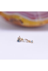 BVLA Wintermoon 3 16g Threaded End 14k Yellow Gold Ocean Blue Diamond(3mm), Diamond(4x2mm), and Ice Blue Diamond(1.5mm)