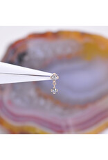 BVLA Duet Cabochon Prong 16g Threaded End 14k Yellow Gold Rose Cut Grey Diamond(2.5mm and 2mm)