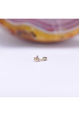 BVLA Duet Cabochon Prong 16g Threaded End 14k Yellow Gold Rose Cut Grey Diamond(2.5mm and 2mm)