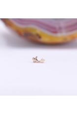 BVLA Duet Cabochon Prong 16g Threaded End 14k Yellow Gold Rose Cut Oregon Sunstone(2.5mm) and Diamond(2mm)