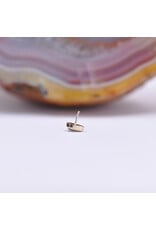 BVLA Pear Cabochon Bezel Threadless End 14k Yellow Gold Rose Cut Labradorite