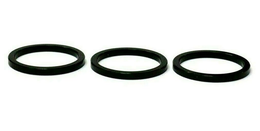 FSA Full Speed Ahead FSA Alloy Headset Spacers 1-1/8" x 3mm, Black, No Logo, 3-Pack