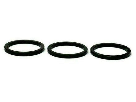 FSA Full Speed Ahead FSA Alloy Headset Spacers 1-1/8" x 3mm, Black, No Logo, 3-Pack