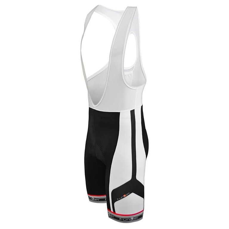 Funkier FUNKIER Men's Elite Padded Bib Cyling Shorts S9771-F1 Black with White