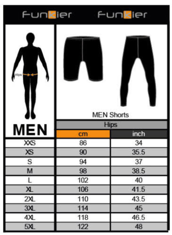Funkier FUNKIER Men's 10-Panel Bicycling Shorts Black S203-C1