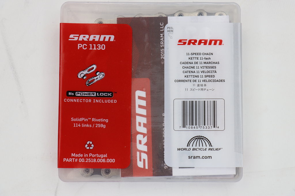 SRAM SRAM PC1130 11 Speed CHAIN, Silver/Gray, 114L