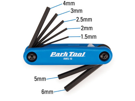 Park Tool Park Tool, AWS-10, Folding hex wrench set, 1.5mm, 2mm, 2.5mm, 3m, 4mm, 5mm and 6mm