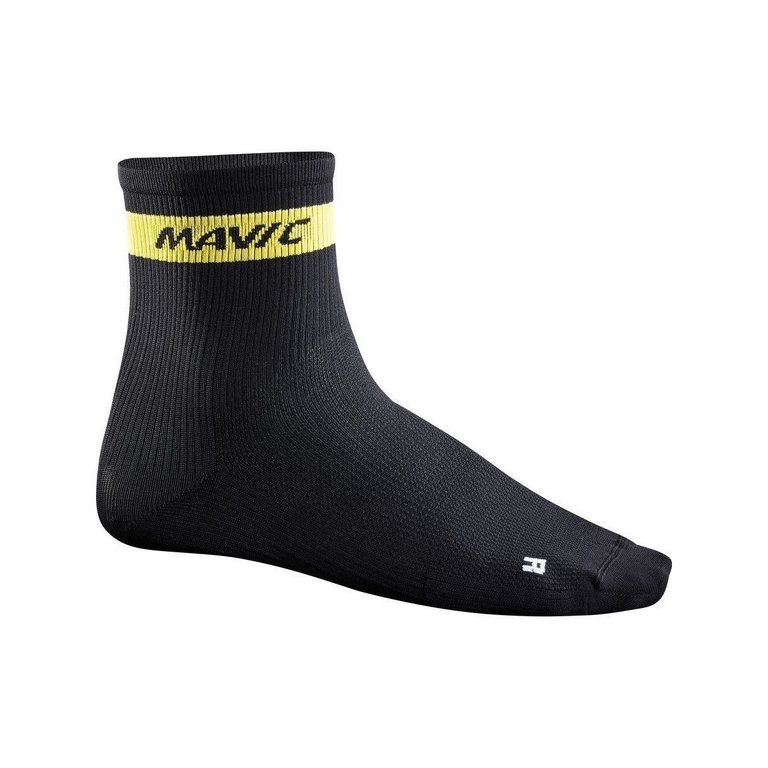 Mavic Mavic Cosmic Mid Cycling Socks in Black, Yellow, Fluorescent Yellow - 2 Pairs