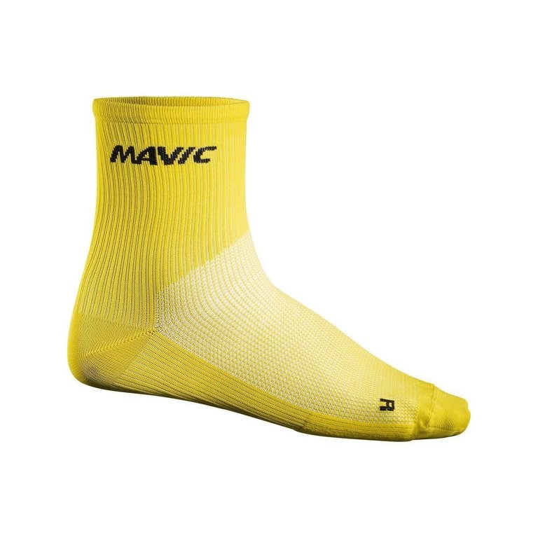 Mavic Mavic Cosmic Mid Cycling Socks in Black, Yellow, Fluorescent Yellow - 2 Pairs