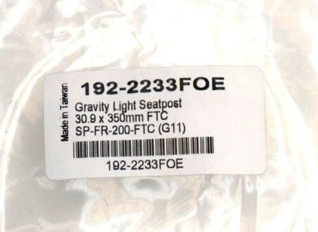 FSA FSA Gravity Light Seatpost 30.9 x 350 mm SB0 Black