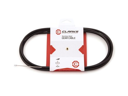CLARKS Clarks 2000mm Stainless Steel Derailleur Cable w/ 4mm Black SIS Housing