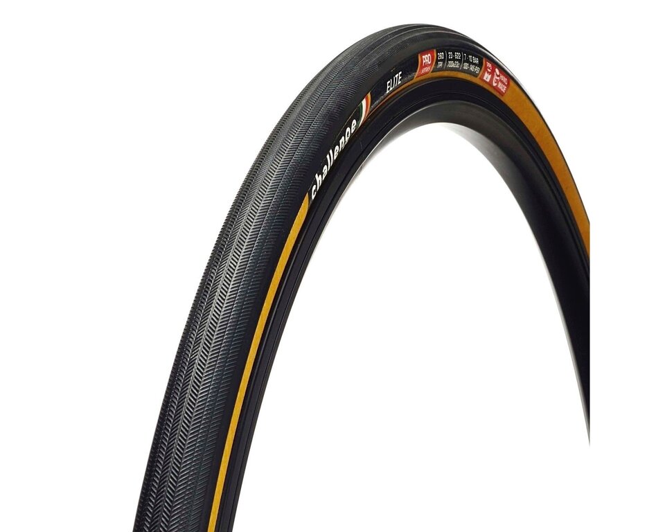 Challenge Tire Challenge 700c Elite Pro Open Black or Tan Sidewall Handmade Clincher Bike Tire