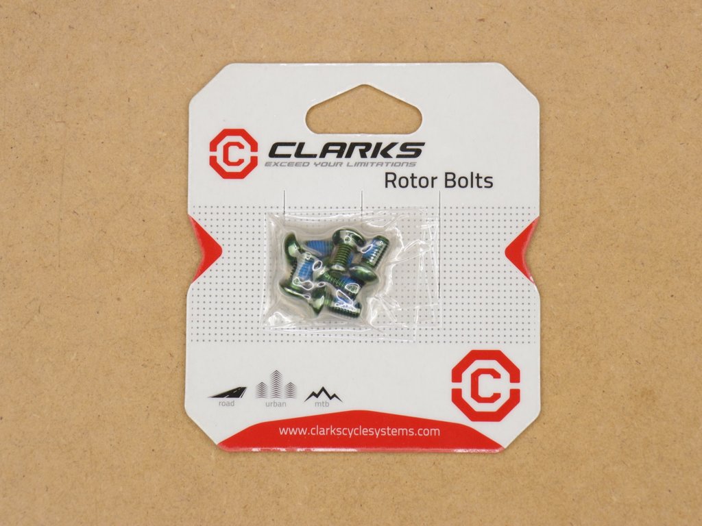 CLARKS Clarks Rotor Bolts Anodized Green Pack of 6