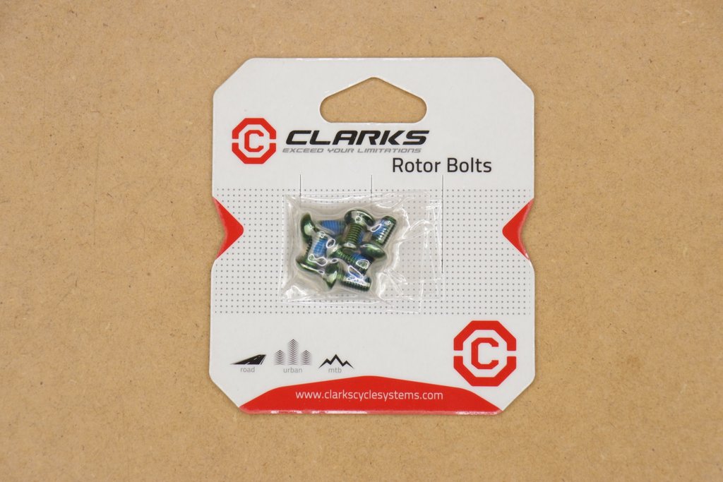 CLARKS Clarks Rotor Bolts Anodized Green Pack of 6