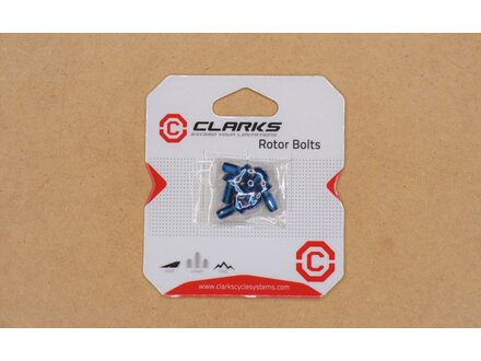 CLARKS Clarks Rotor Bolts Anodized Blue Pack of 6