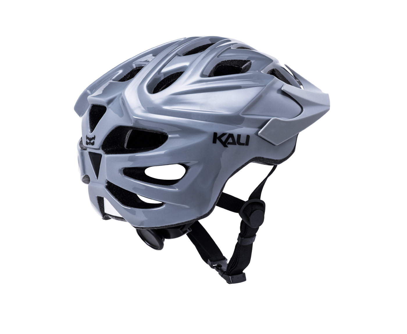 Kali Protectives Chakra Solo Bicycle Helmet Solid Gloss Titanium 2021 Model 