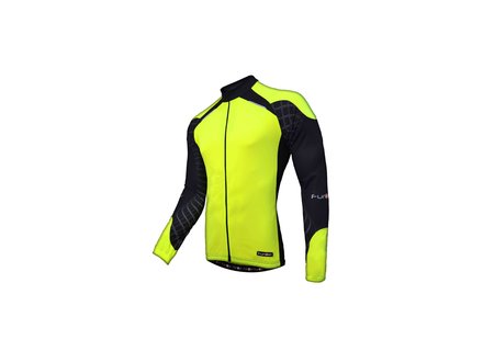 Funkier Funkier Firenze Men's Cycling  Fleece Lined Thermal Long Sleeve Winter Jersey - Yellow / L