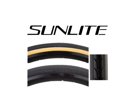 Sunlite Sunlite Urban V44 27x1-1/4 Black or Black/Tan Gum Wall 30 TPI Folding Bike Tire