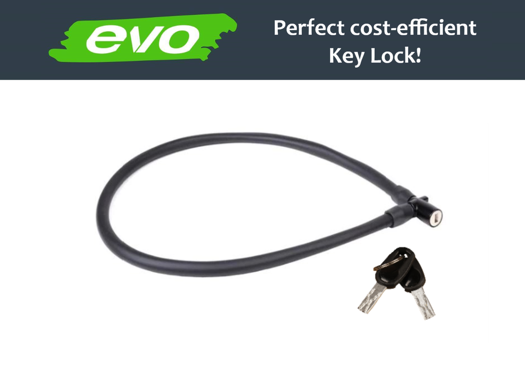 EVO Cost-Efficient Evo Black Lock It Cable Bicycle Lock 32" w/ 2 Keys