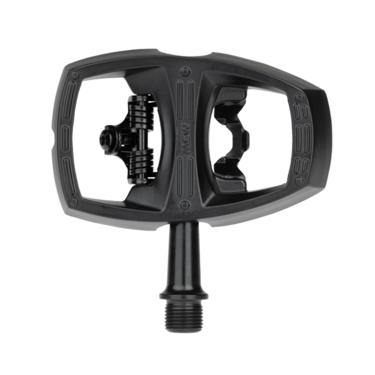 MSW MSW Flip II Pedals - Single Side Clipless with Platform, Aluminum, 9/16", Black