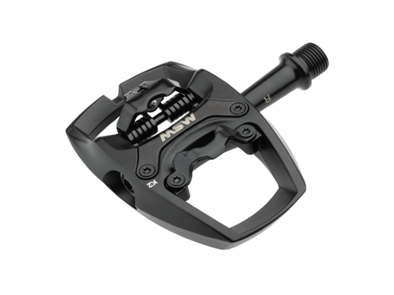 MSW MSW Flip II Pedals - Single Side Clipless with Platform, Aluminum, 9/16", Black