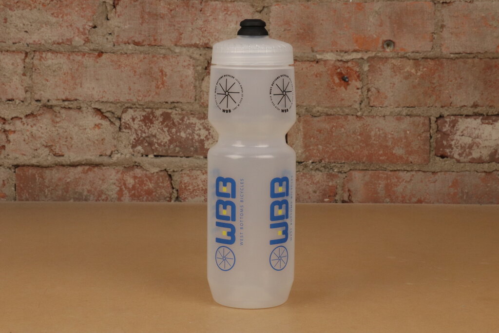 Purist Bottles WBB West Bottoms Bicycles Water Bottle - 26oz Clear Purist  - MoFlo Cap
