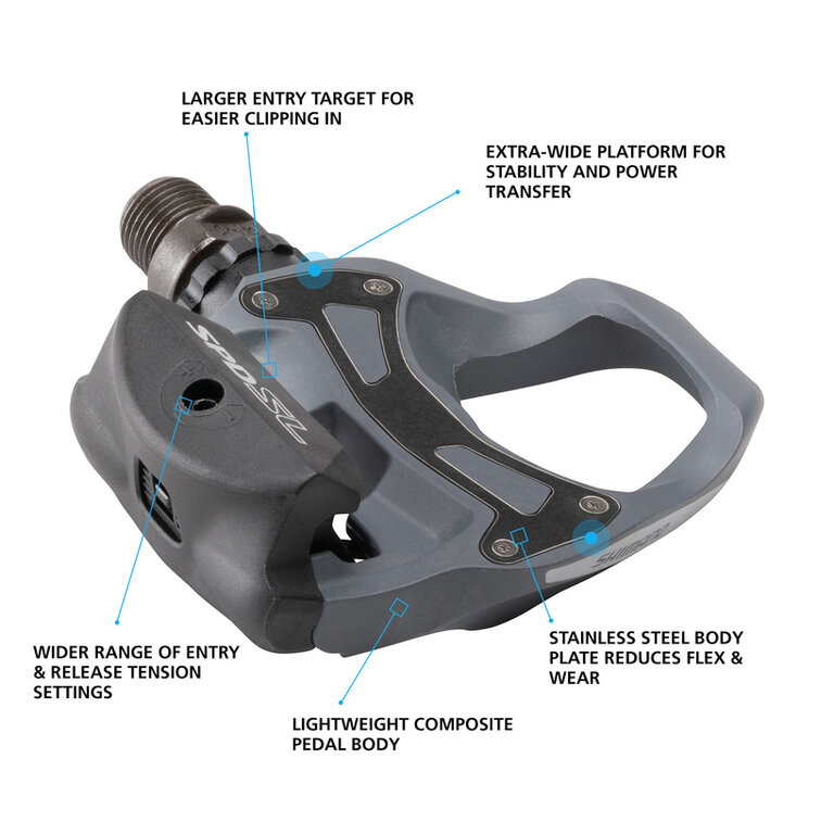 SHIMANO Shimano PD-R550 SPD-SL Road Pedals w/ Cleats (SM-SH11) Gray