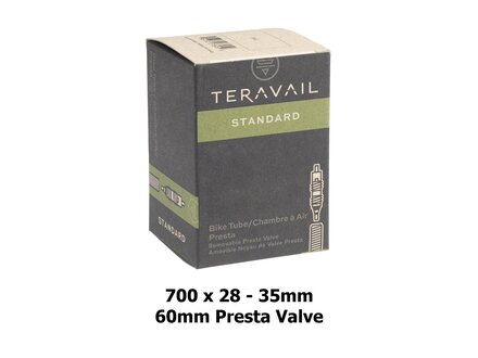 Teravail Teravail 700 x 28-35c Inner Tube, 60mm Presta Valve